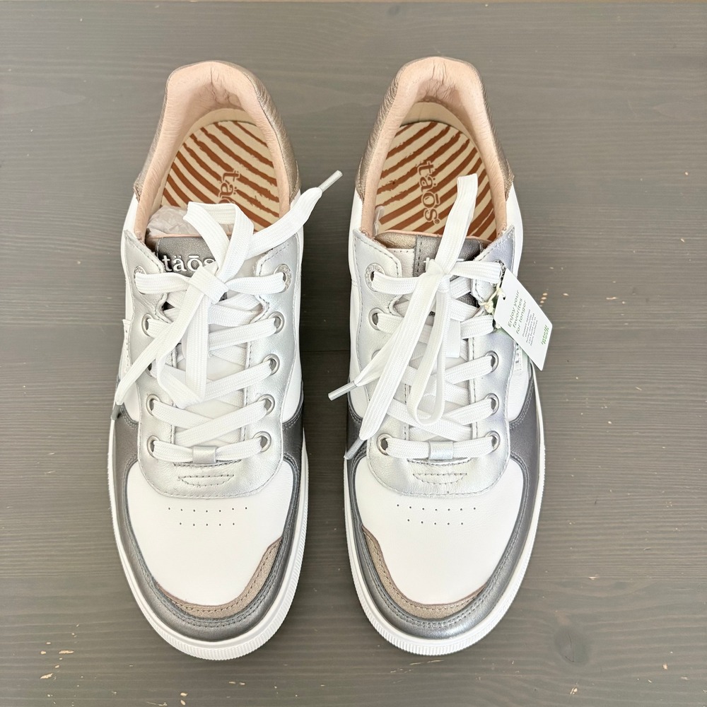 Taos Pop Soul Sneaker 10 White Metallic Multi Leather Comfort Shoes - Picture 11 of 13